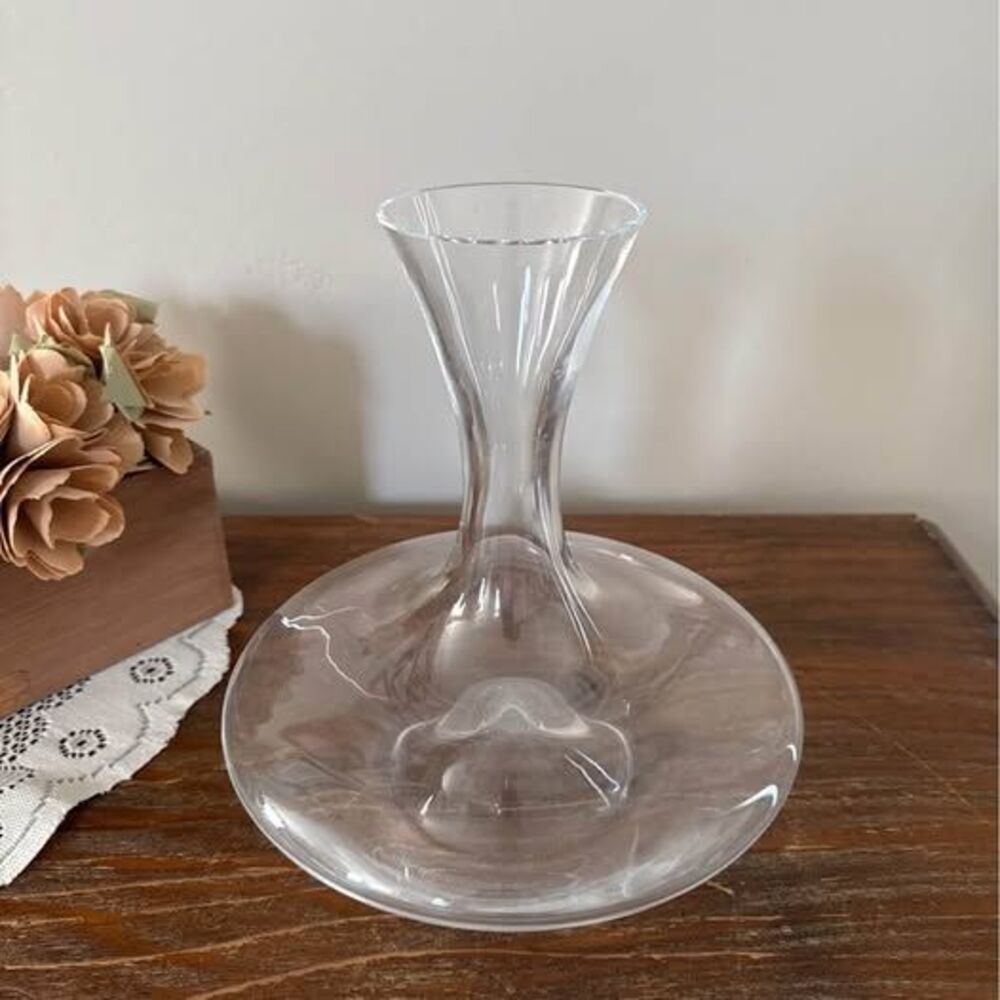 Denizli Handmade Wine Decanter Clear Glass Made in Turkey Carafe MCM